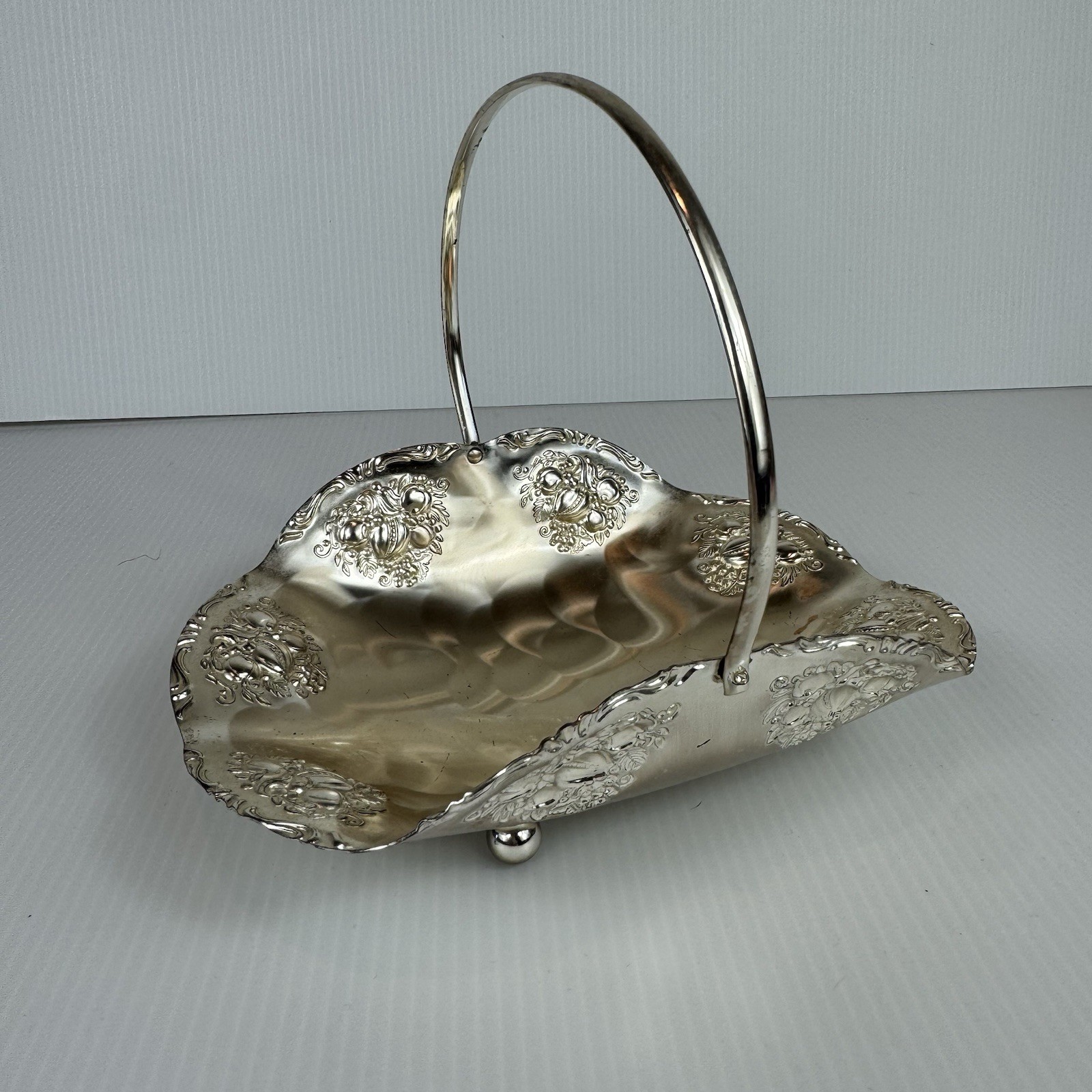 Vintage QUIST West Germany Silverplate Tarnish Resistant Basket Moveable Handle 