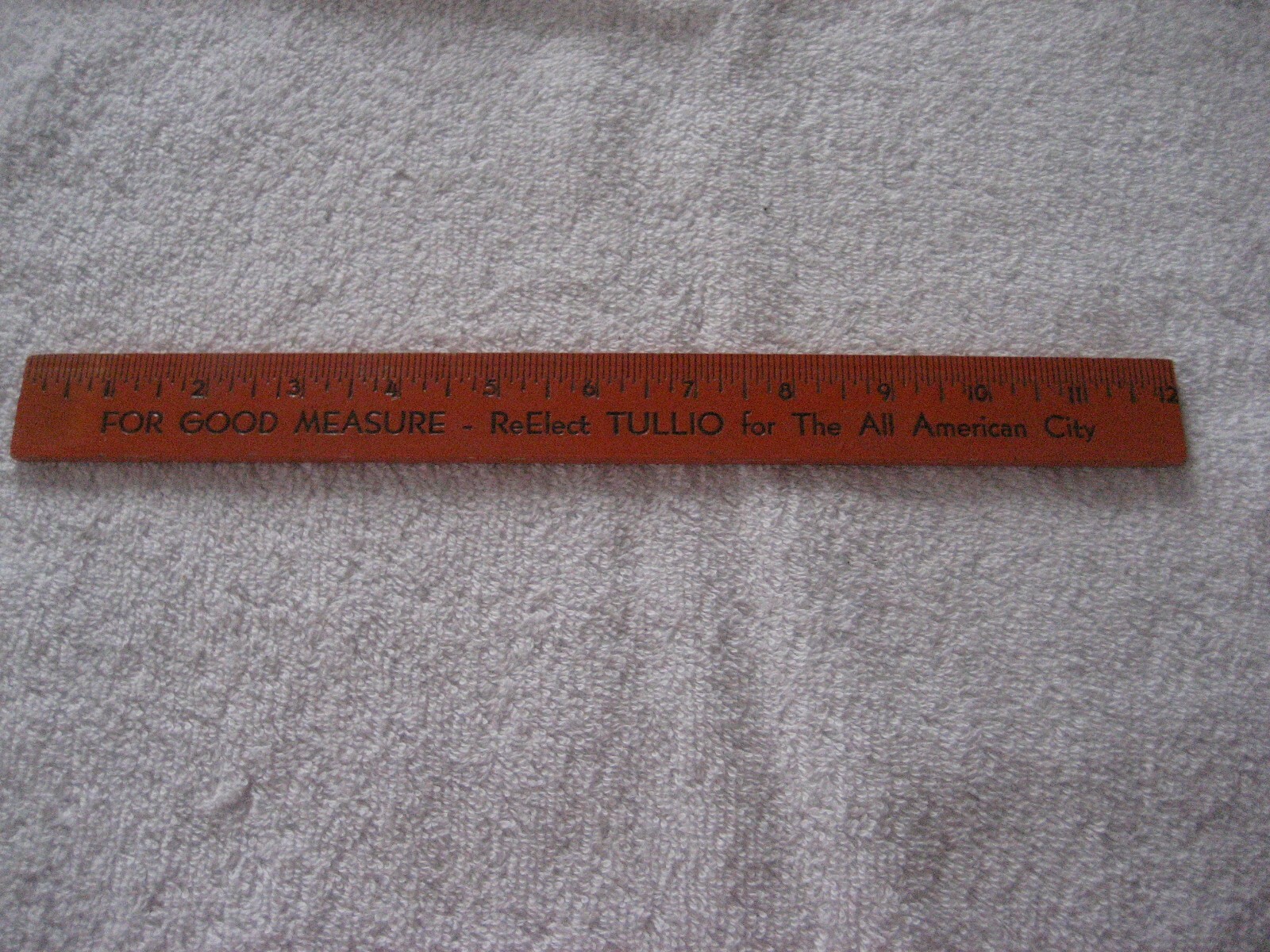 vintage Re-Elect Lou Tullio wooden ruler Erie Pa mayor election promotion