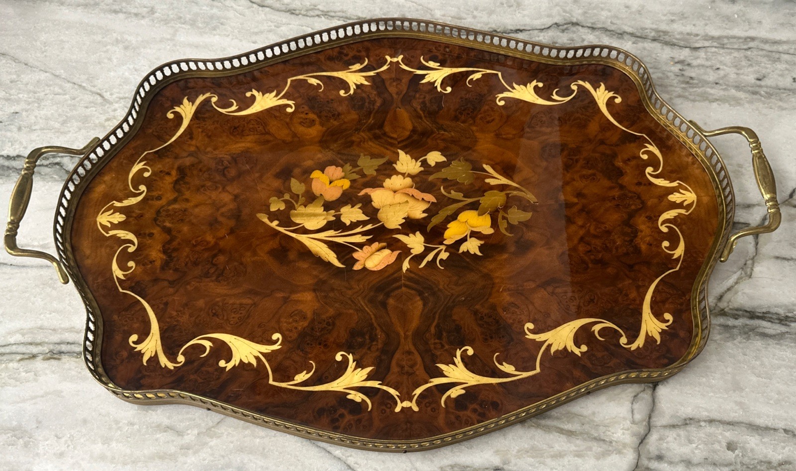 Gorgeous Vintage Italian 1950s Retro Serving Tray. 23 Inches   BEAUTIFUL