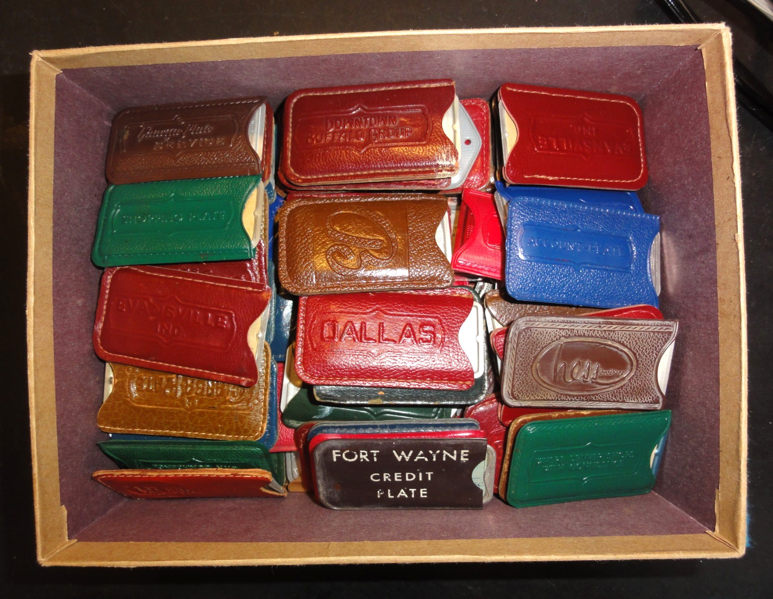 Group Of One Hundred (100) Mixed Charga-Plate Credit Cards W/Original Holders.
