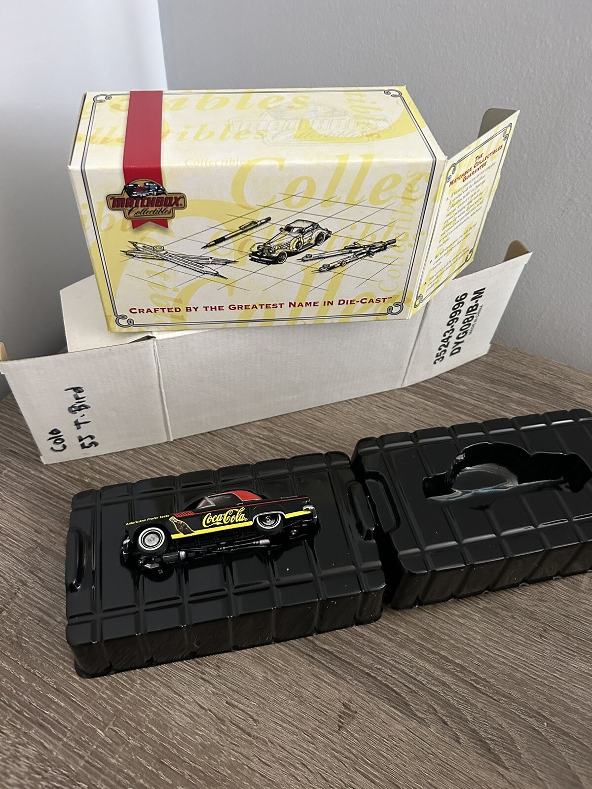 MATCHBOX COLLECTIBLES COCA-COLA 1955 FORD THUNDERBIRD CERTIFICATE BOX