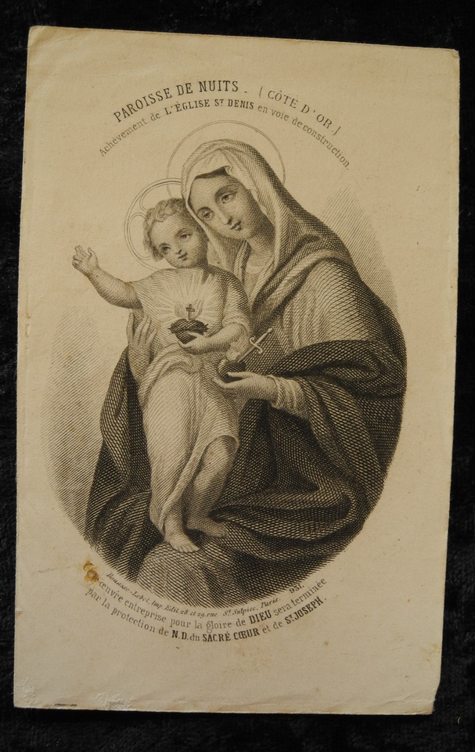 OLD VINTAGE ANTIQUE HOLY CARD / PRAYER CARD \