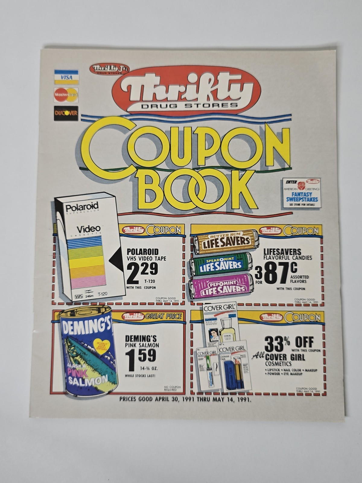 1991 Thrifty Drug Coupon Book 21 Pages Vintage Grocery Health Beauty Ads