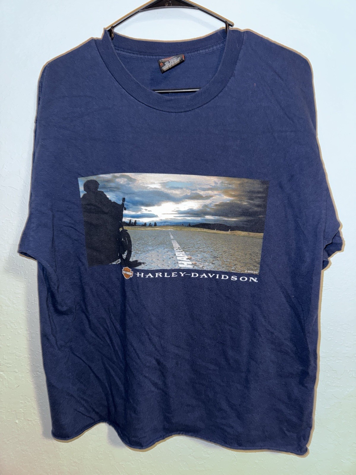 2005 Harley Davison Blue T Shirt With Front And Back Graphic Dubois PA XL