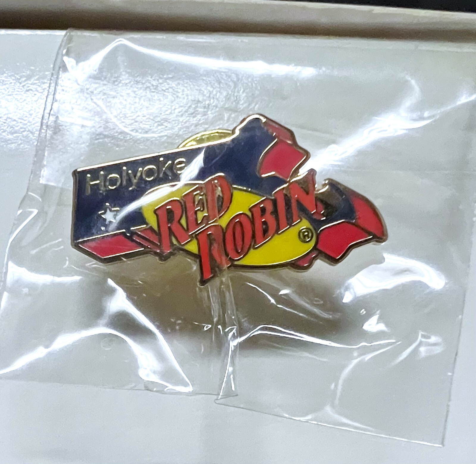 NEW & Rare *Holyoke Red Robin* Massachusetts State Map Pin - Employee VHTF