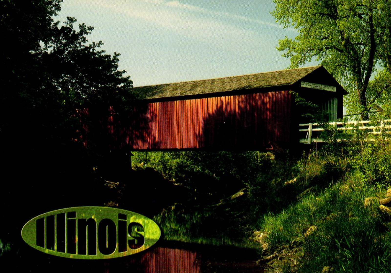Country Bridge Over Bureau Creek Illinois Postcard