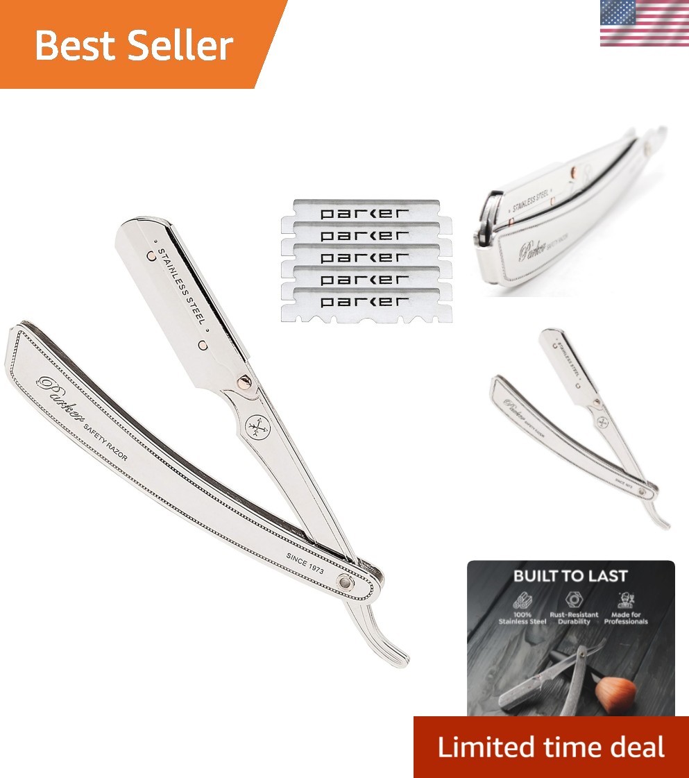 SRX Straight Razor, All Stainless Steel Barber Razor, Heavy Duty