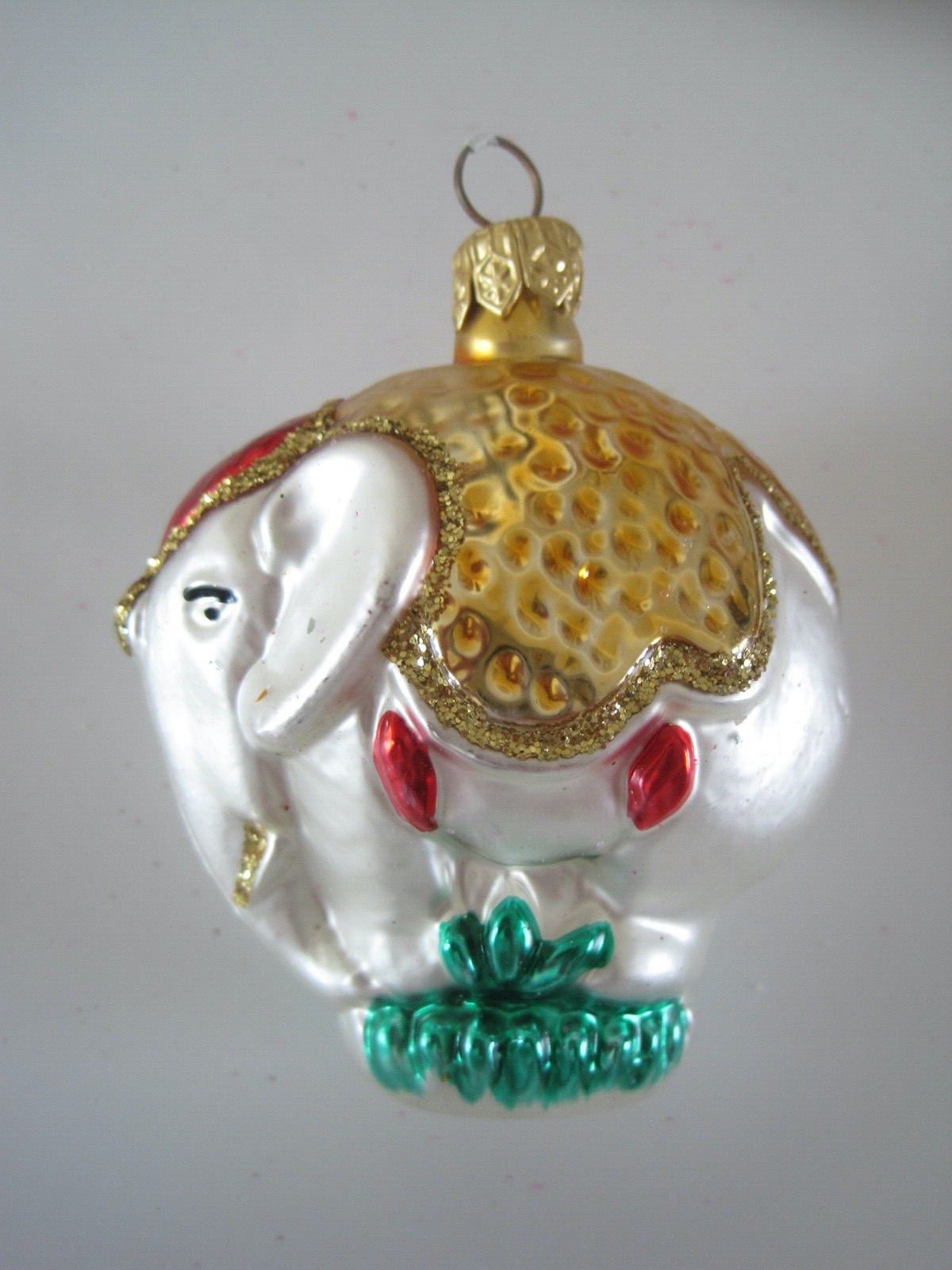 Circus Elephant Glass Christmas Ornament No Brand