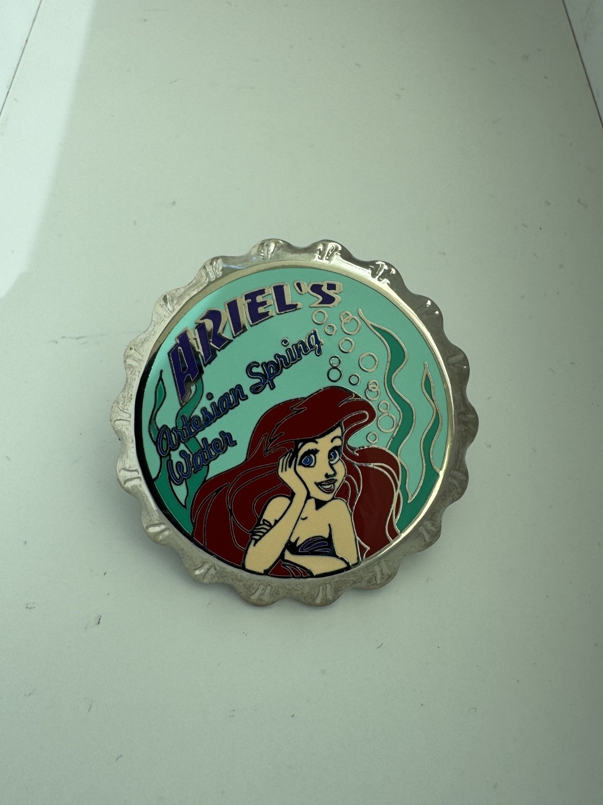 Disney Ariel Artesian Spring Water Bottle Cap Pin The Little Mermaid =