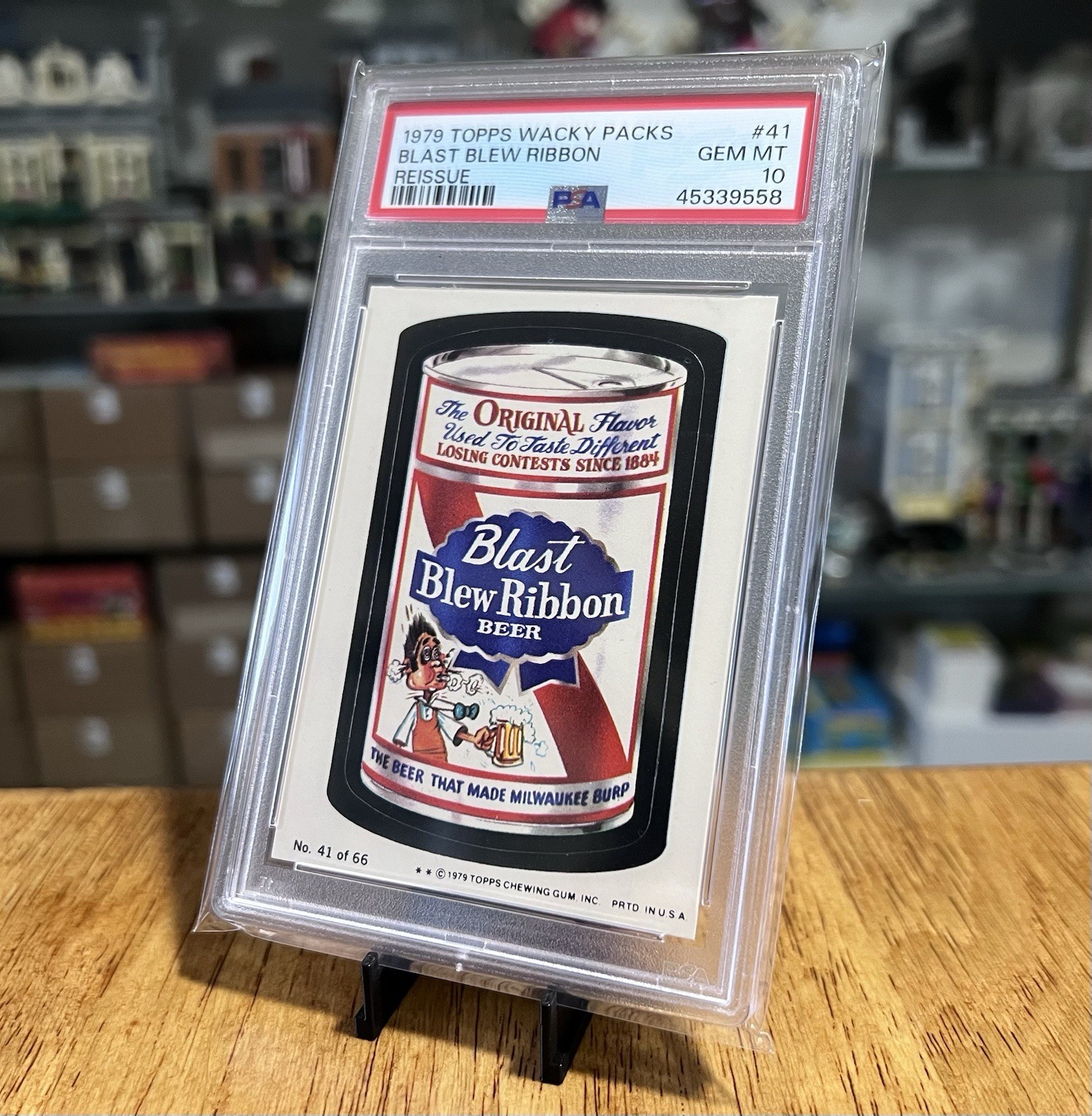 PSA 10 Rare 1979 Vintage Topps Wacky Packs #41 Blast Blew Pabst Blue Ribbon Beer