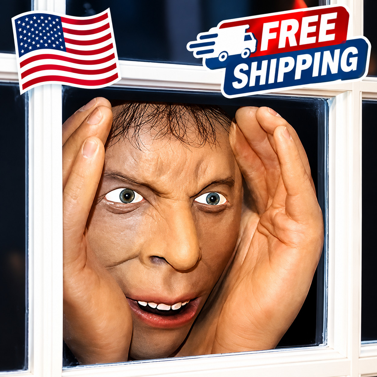 Scary Peeper Freak Halloween Window Decor Creepy Clown Horror Indoor Outdoor