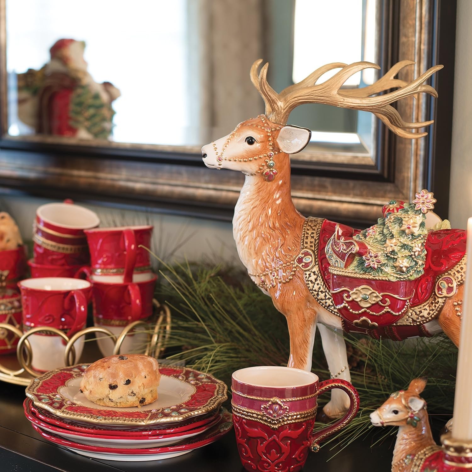 New Fitz and Floyd Renaissance Holiday Deer Figurine Christmas 16