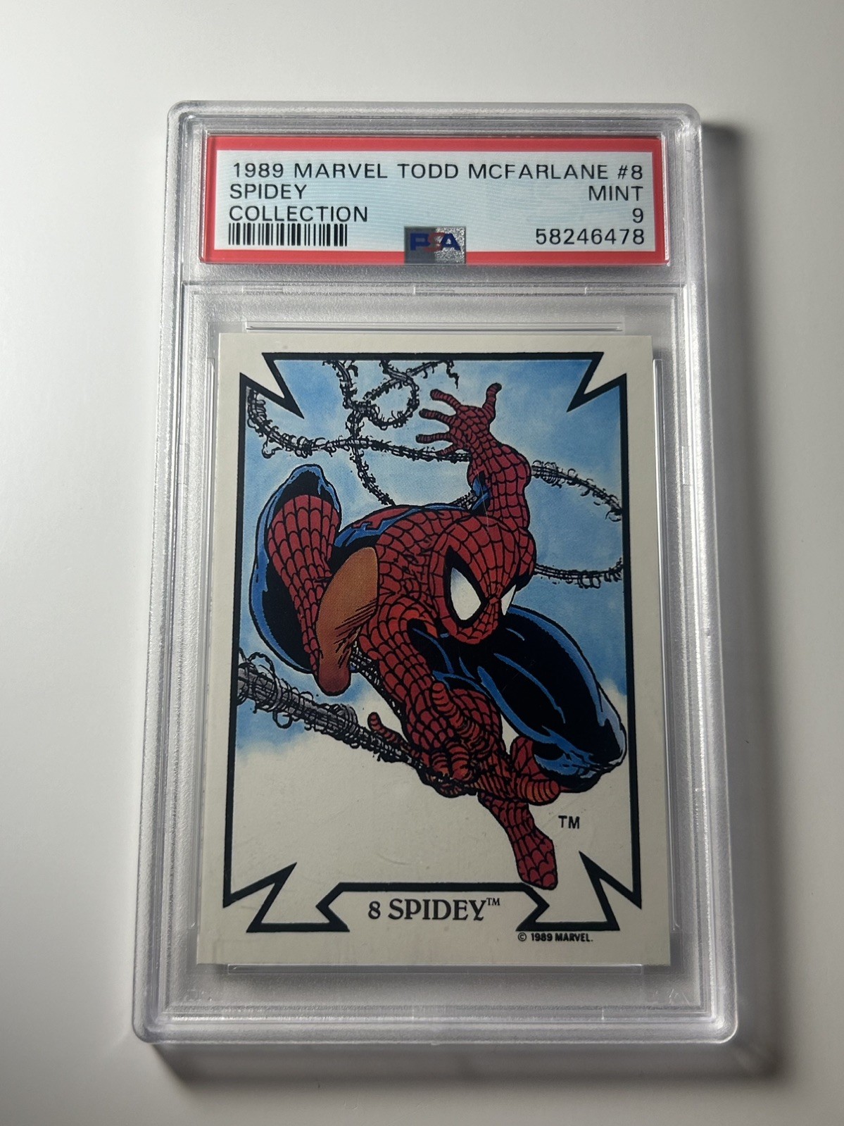 1989 Marvel Spiderman Todd Mcfarlane Collection Comic Images Spidey #8 PSA 9 