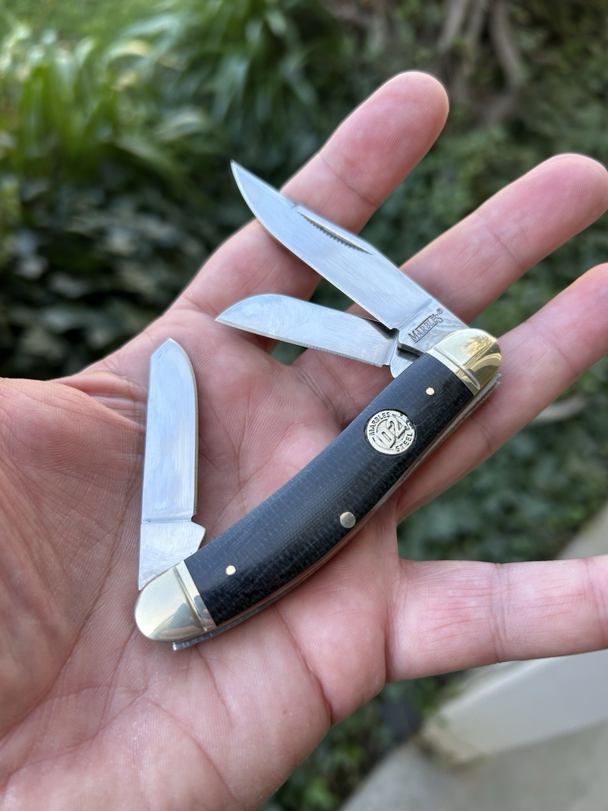 Marbles Black Micarta Sowbelly Traditional Slipjoint Pocket Knife New