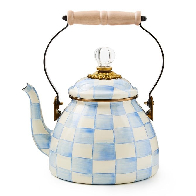 MacKenzie-Childs Sky Check Tea Kettle 2-Qt. 