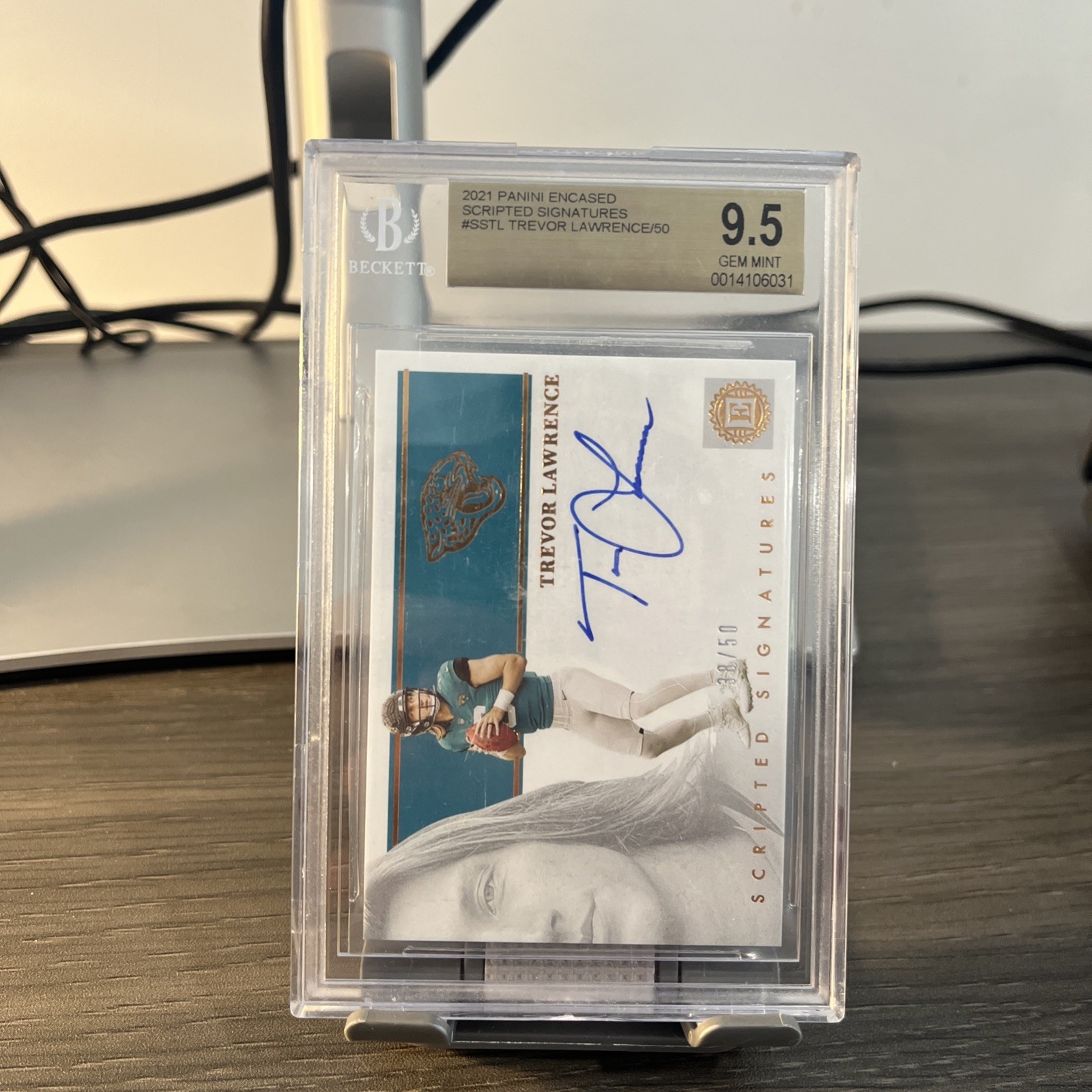 2021 PANINI ENCASED SCRIPTED SIGNATURES #SSTL TREVOR LAWRENCE ROOKIE RC BGS 9.5