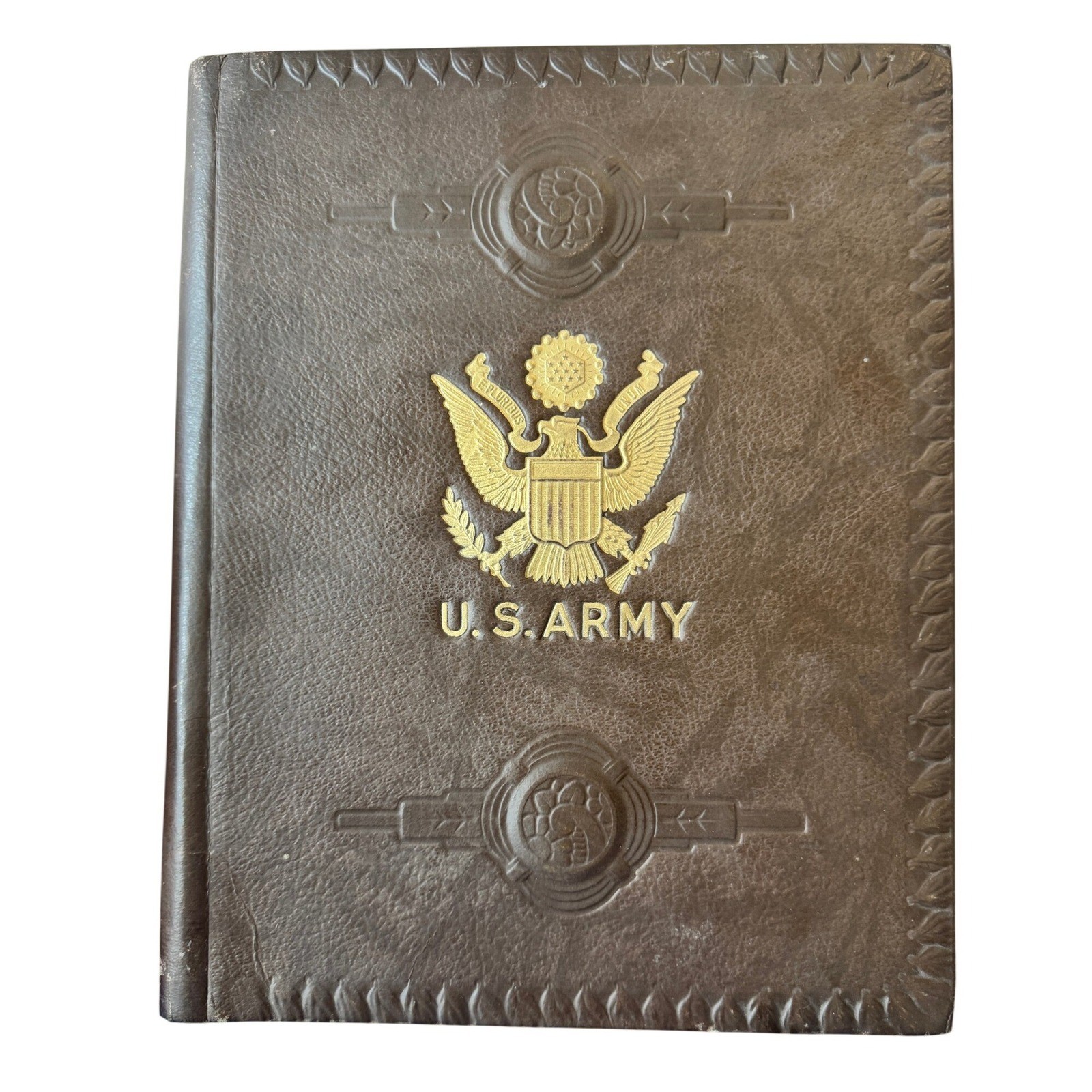 Vtg WWII U.S. Army Writing Correspondence Portfolio Folder Military Eagle 1940s