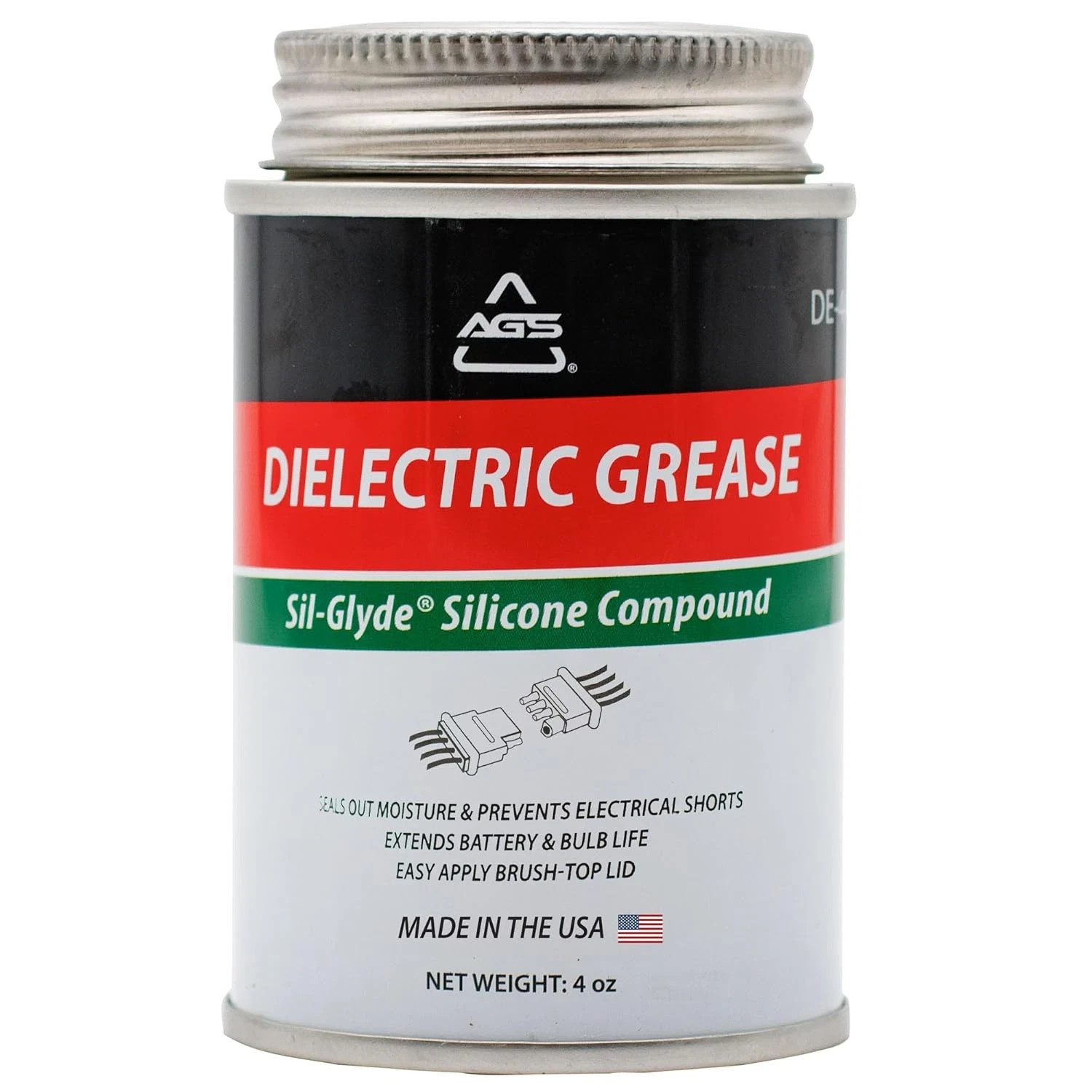 AGS Automotive Solutions Brush Top Can Dielectric Silicone Grease Compound for A