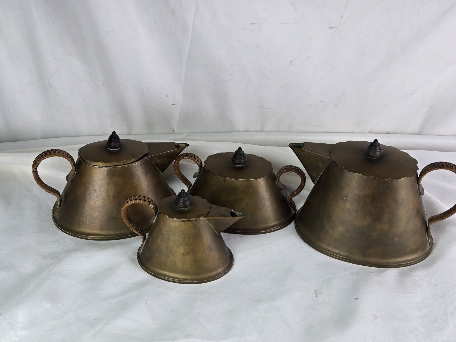 Rare K.H.W. German Art Deco Brass Tea and Coffee Service by Alois Wörle 138