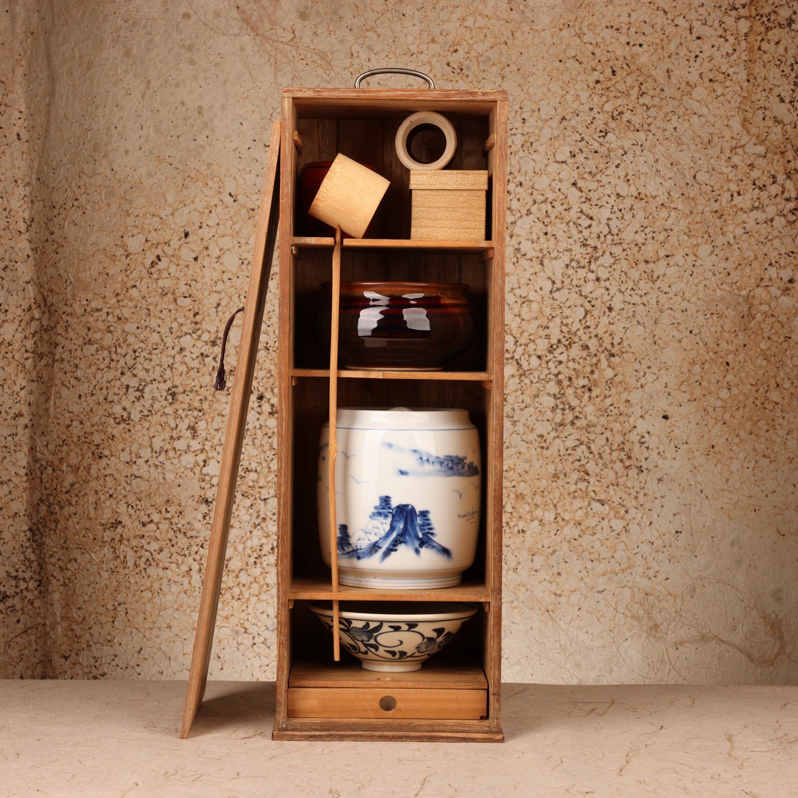 Vintage Japanese Portable Tea Ceremony Set, Early Showa 1927-1945 | SKU: 26M-009