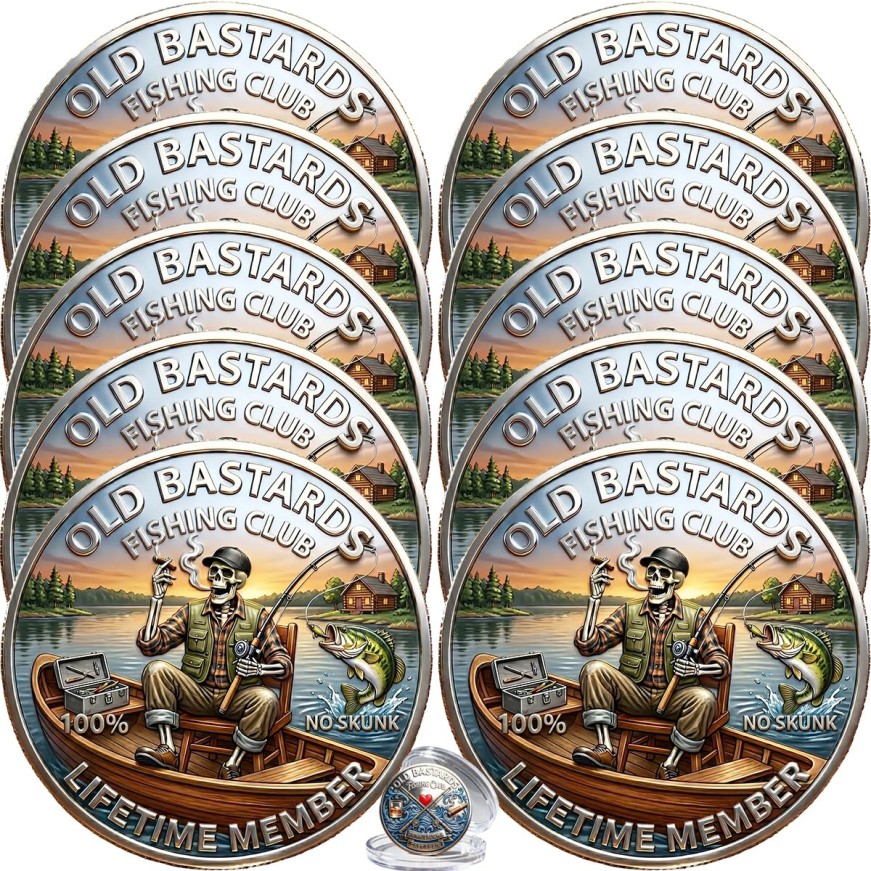 The Eternal Fisherman’s Challenge Coin, Old Bastards Fishing Club No Skunk Chall