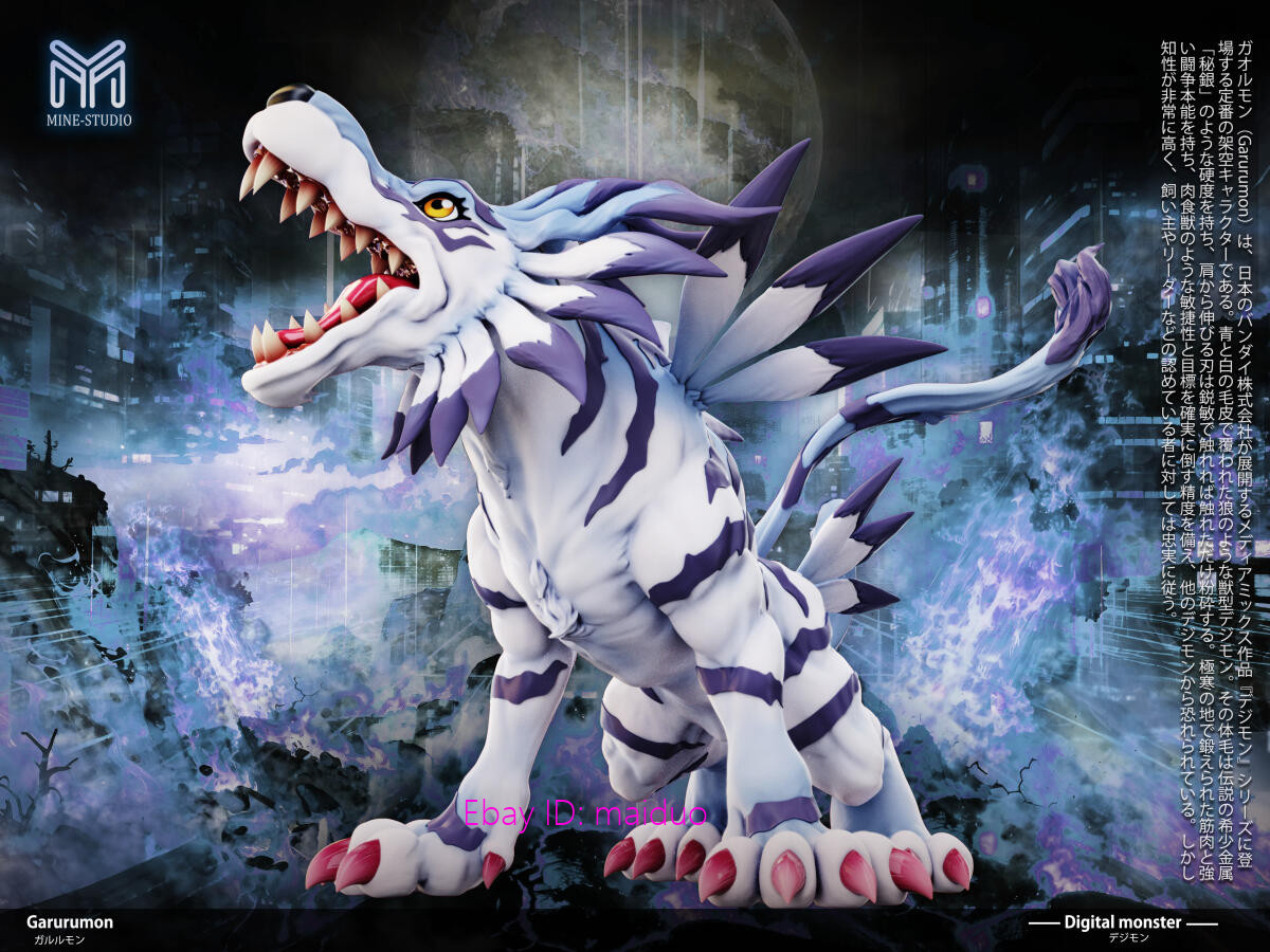 Garurumon Resin MINE Studio Statue Digimon Figurine 12cm Presale