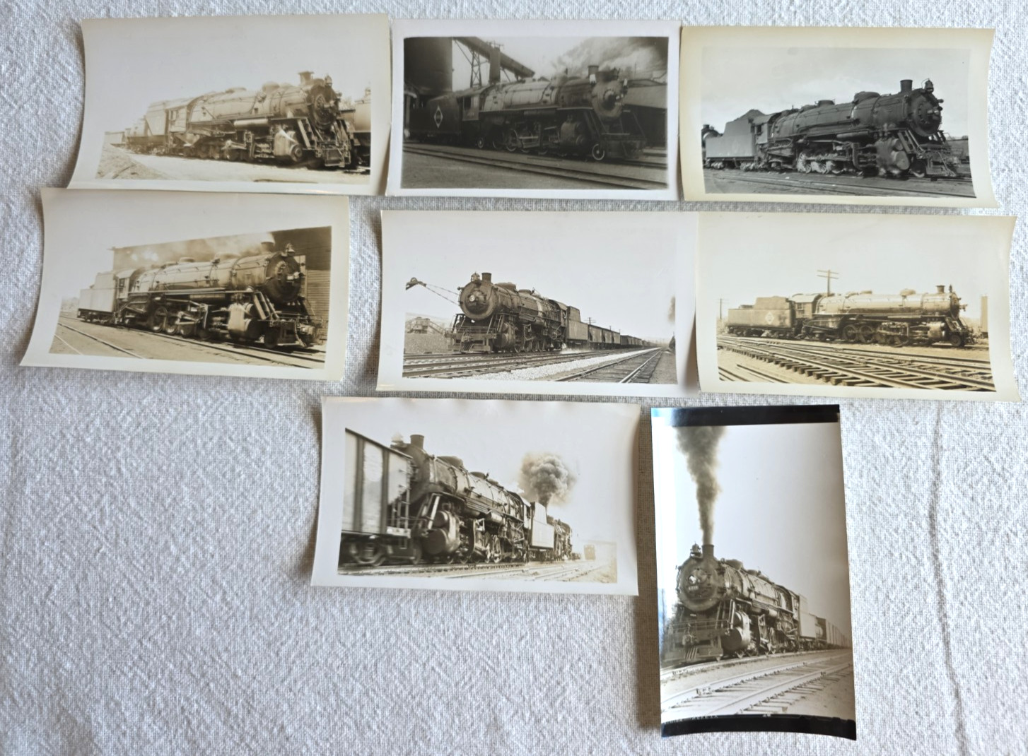 C. 1940s Erie Railroad 2-10-2 Steam Locomotive Photo Lot Of 8