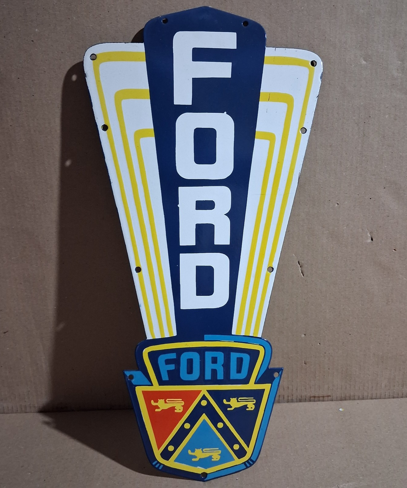 Ford porcelain Enamel Sign  21 x 10.5 Inches 1 Sided