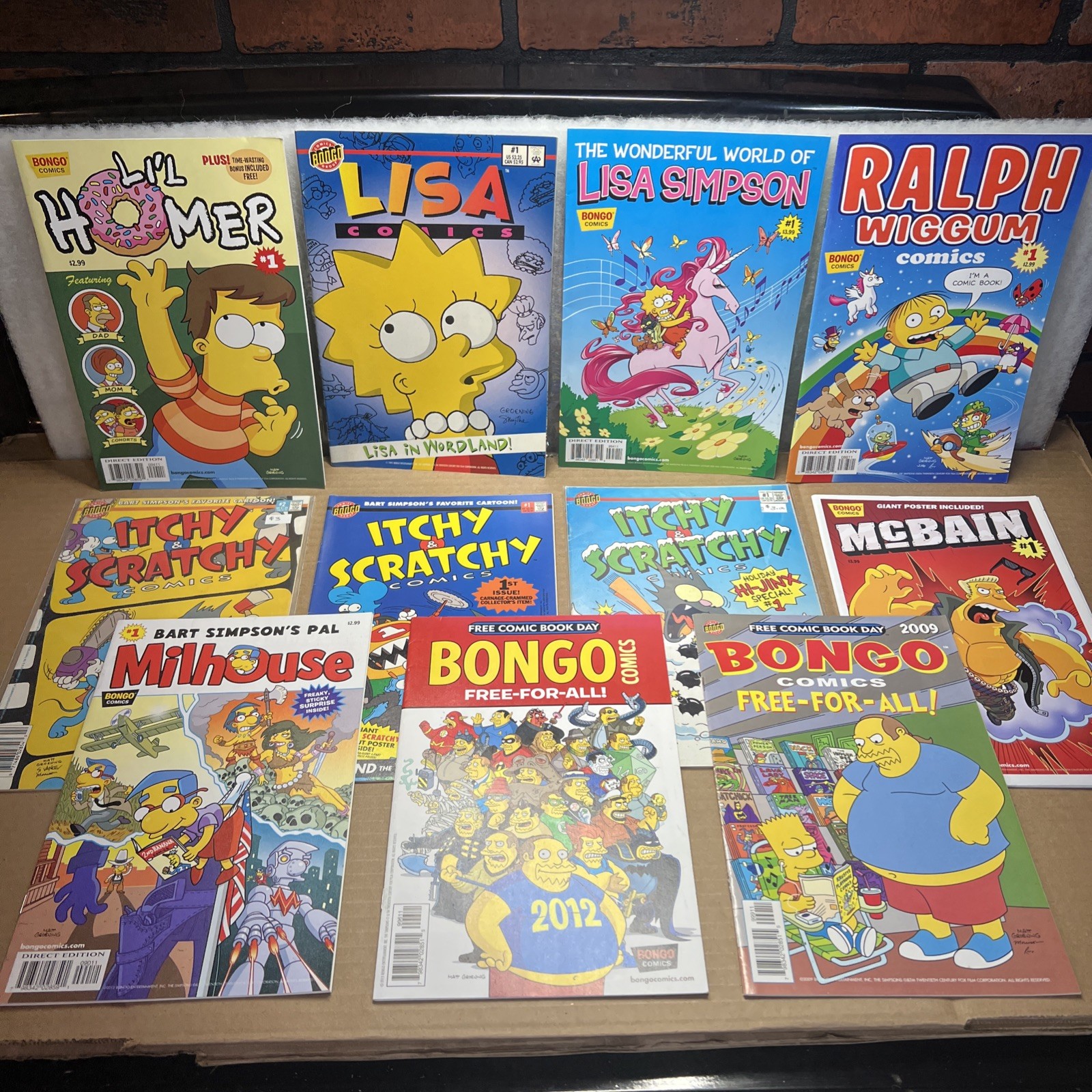 Bongo Comics Simpsons Lot of 11 #1 Issues Itchy Scratchy Ralph Wiggum Lisa Homer