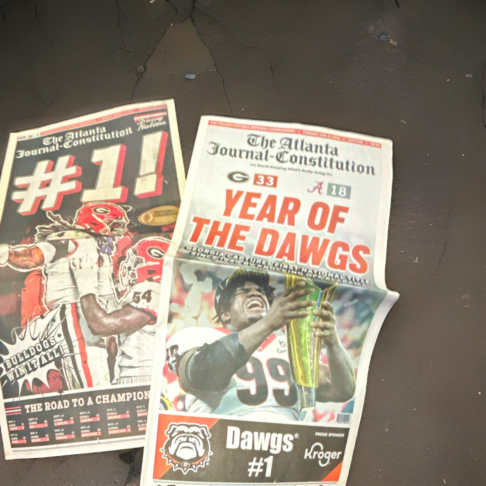 Atlanta Journal-Constitution Georgia Bulldogs: “Year of the Dawgs” & “#1”