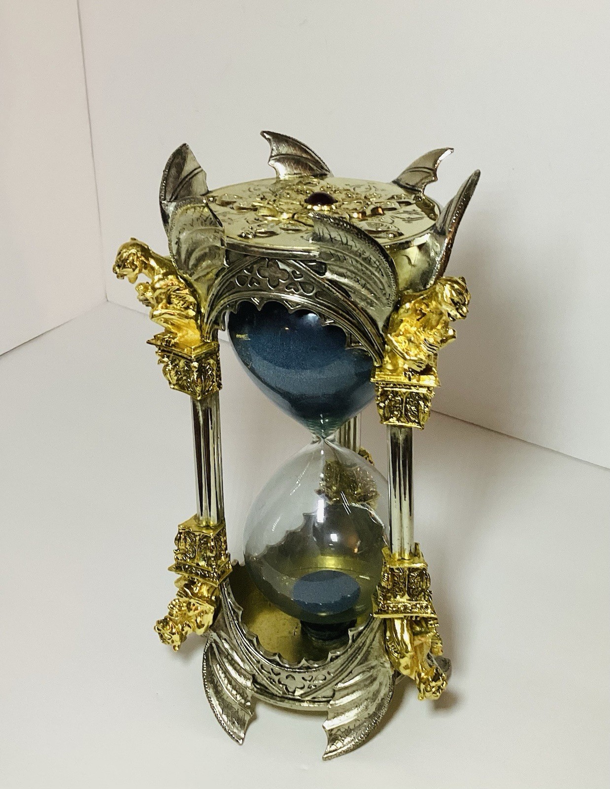 FRANKLIN GUARDIANS OF TIME HOURGLASS 24 KARAT GOLD 10”x5” RARE MINT CONDITION