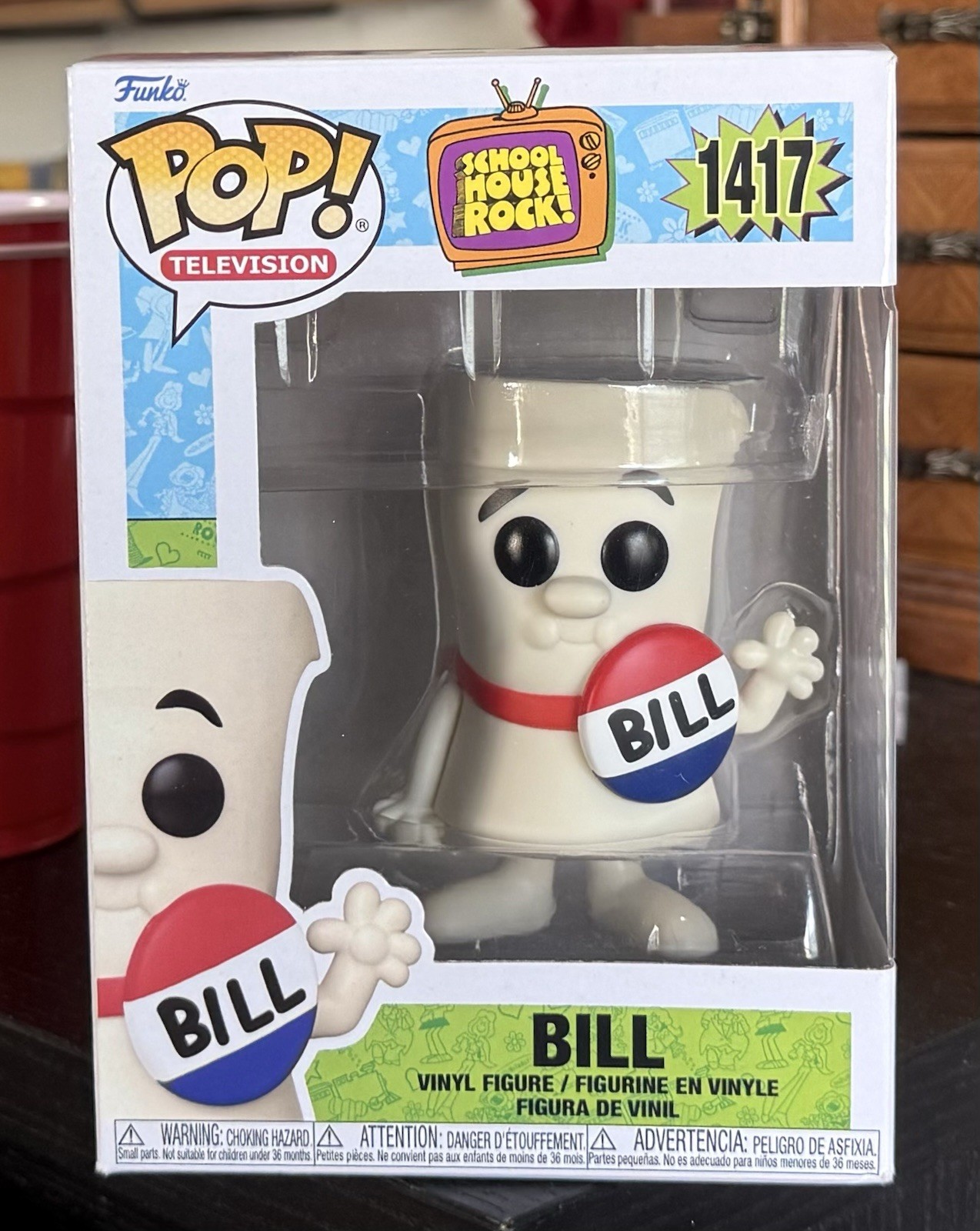 Funko Pop Television: BILL #1417 Schoolhouse Rock TV Show w/Protector RARE