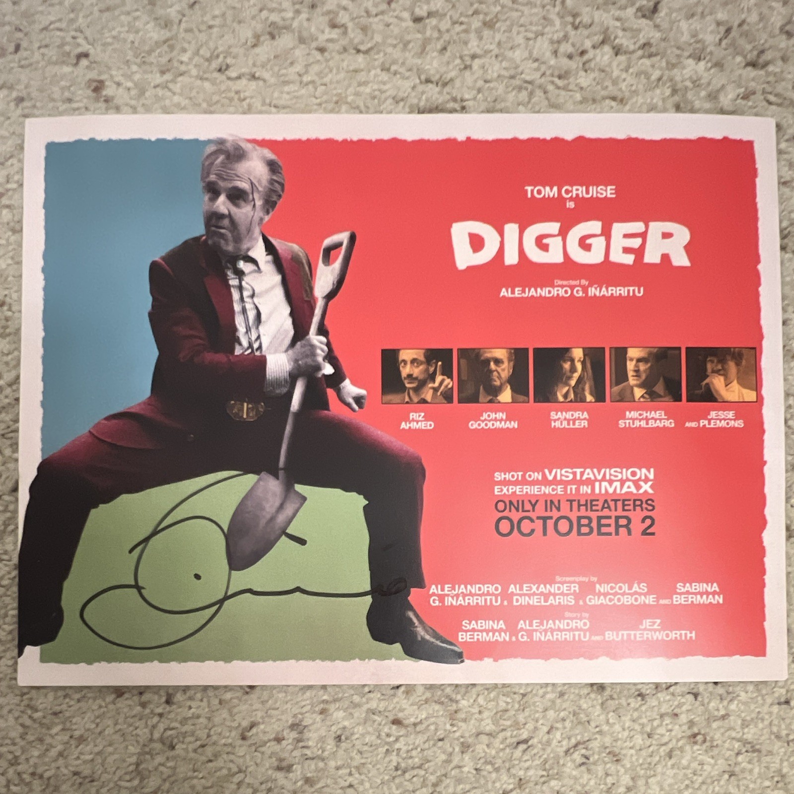 Digger Tom Cruise Signed Poster