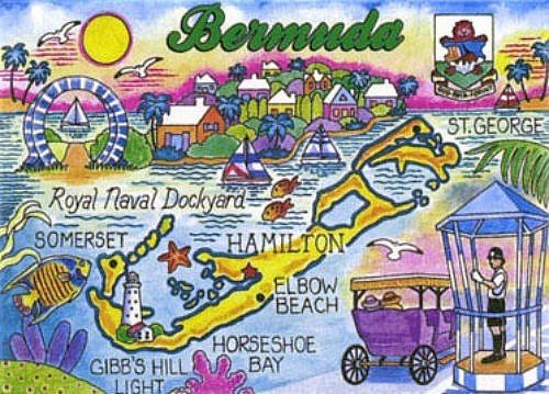 BERMUDA MAP CARIBBEAN FRIDGE COLLECTOR'S SOUVENIR MAGNET 2.5