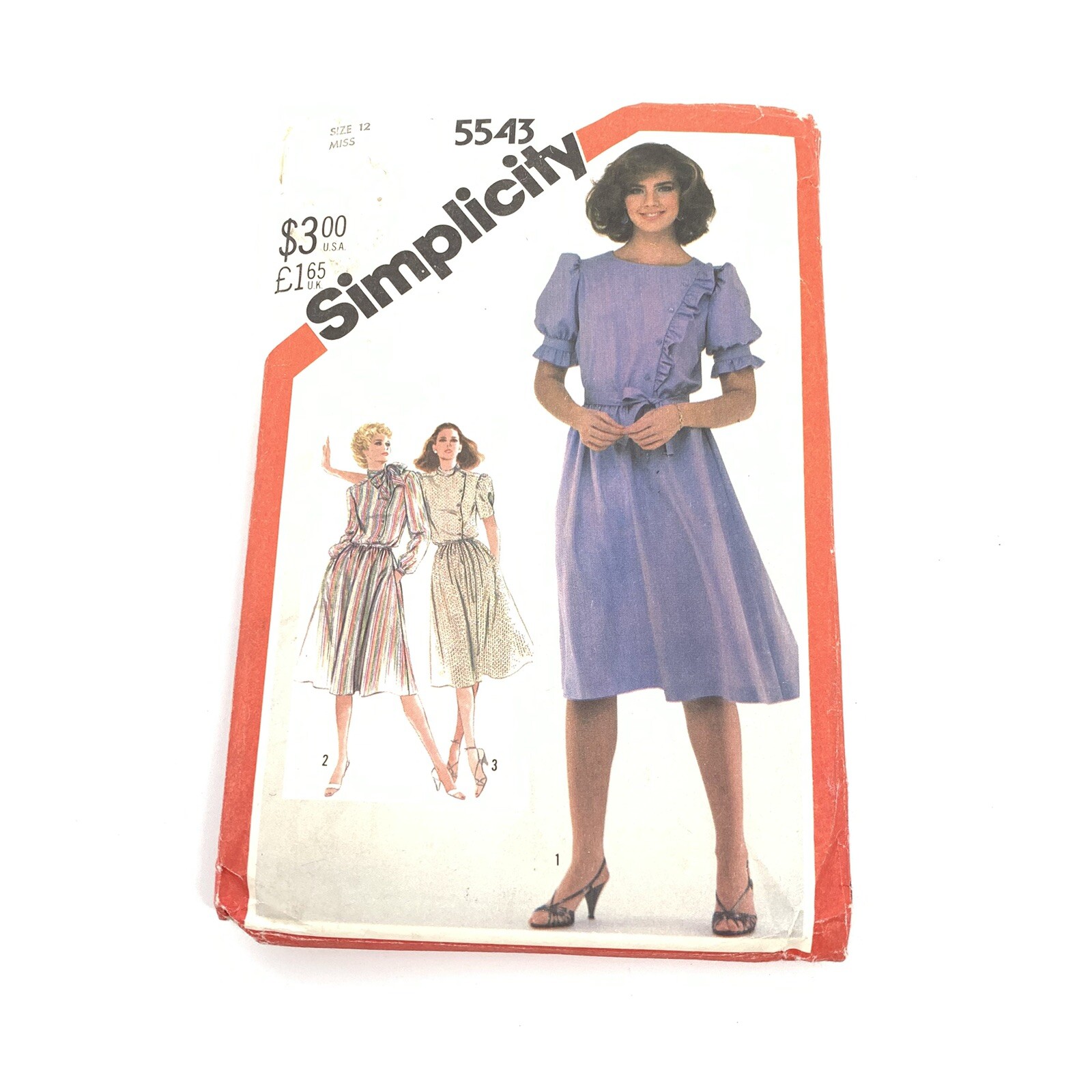 Vintage 1982 Simplicity 5543 Dress Sewing Patterns Size 12 Womens Large Modest