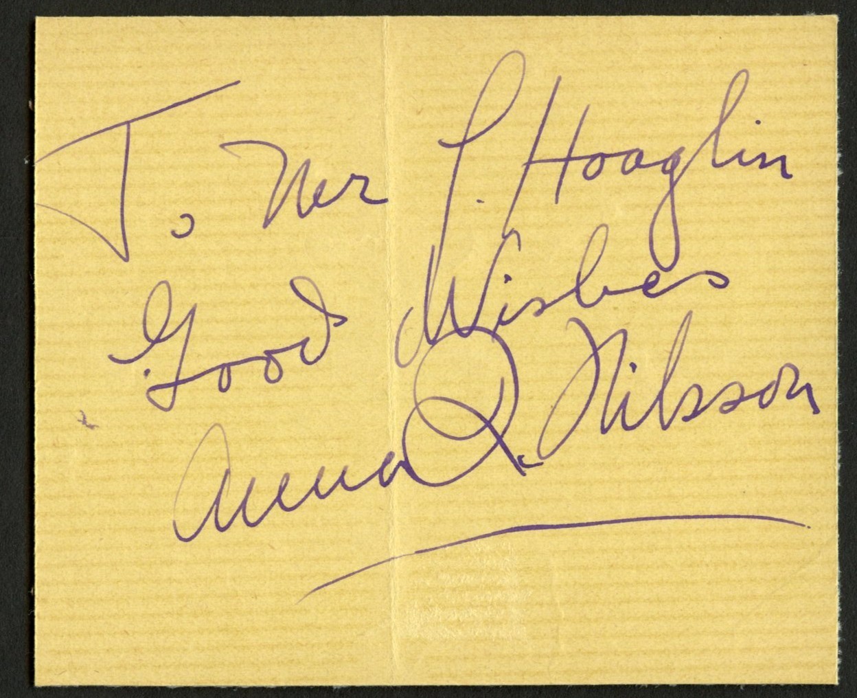 Anna Q. Nilsson d1974 signed autograph 3x4 Cut Actress Silent Film PSA Stickered