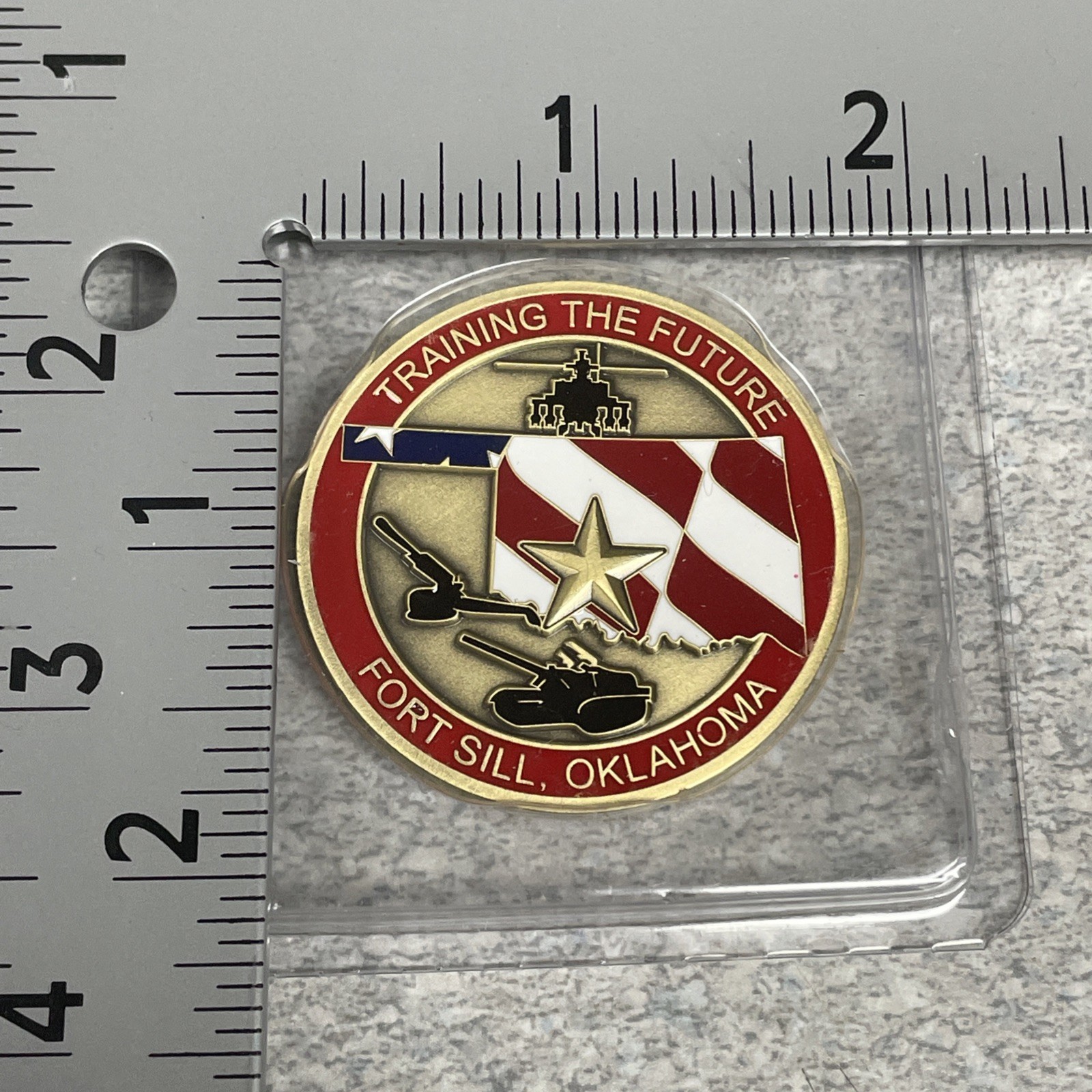 Coin Fort Sill Oklahoma Base Color Coin In Case 