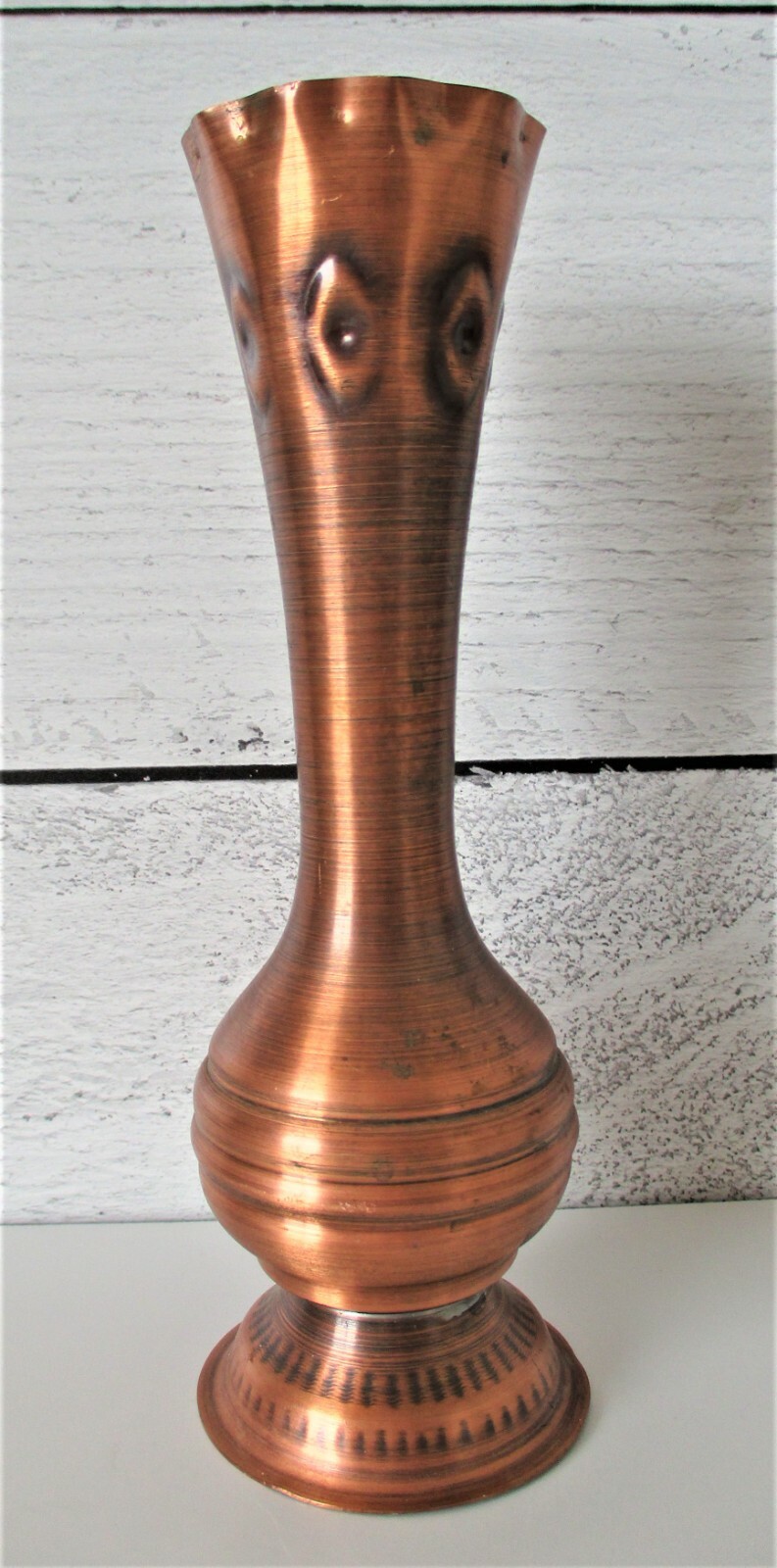ECHT Handarbeit Brass Vase Vintage HTF 7\