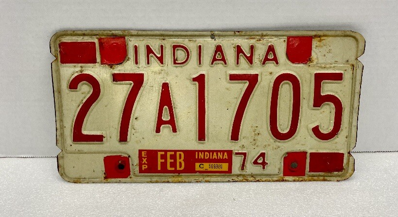 Indiana 1974 Grant County License Plate # 27A 1705