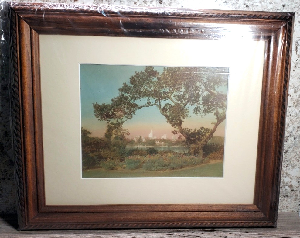 Vintage Hand Tinted Photo Oakland City Hall Lake Merritt CA Putnam Studios Era