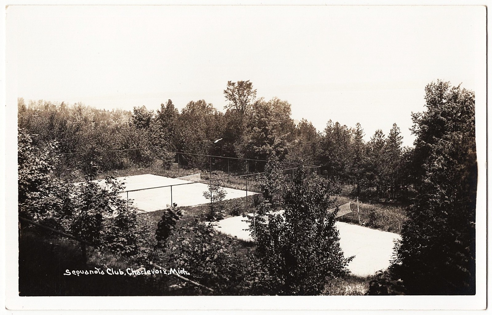 real photo Charlevoix MI - Sequenota Club 1940s postcard RPPC