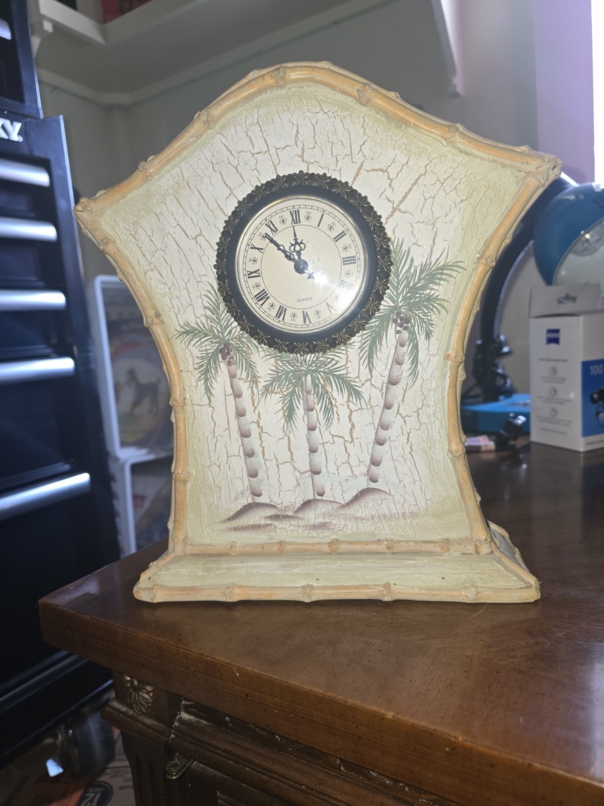 Vtg Wooden Quartz Clock Table Top Or Wall 11 Inch. Tested And Does Work.