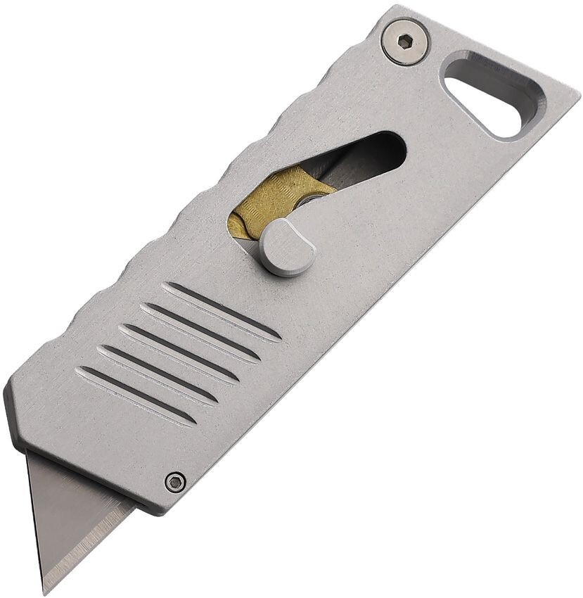 Focus Works EDC Bob The Boxcutter w/Raw Aluminum Handle Spring-Loaded Retraction