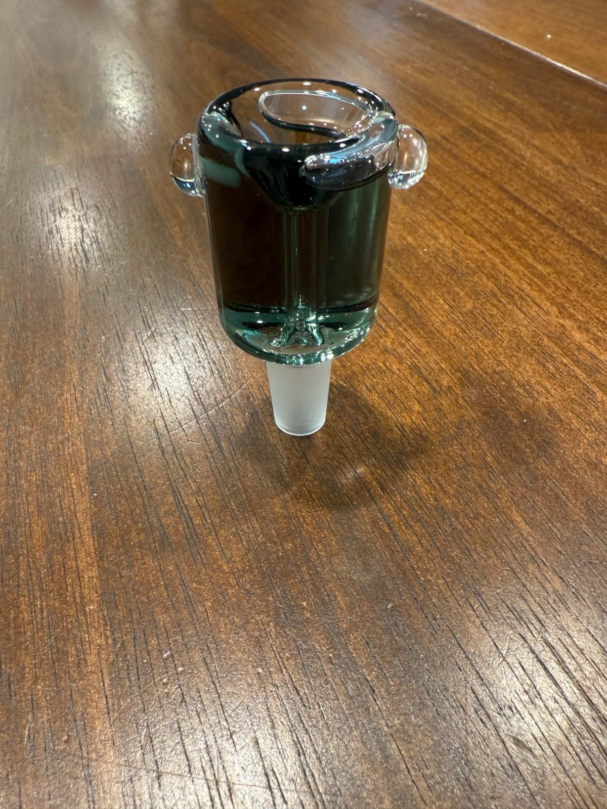 14MM GLYCERIN GLASS WATER BOWL PIPE DARK GREEN