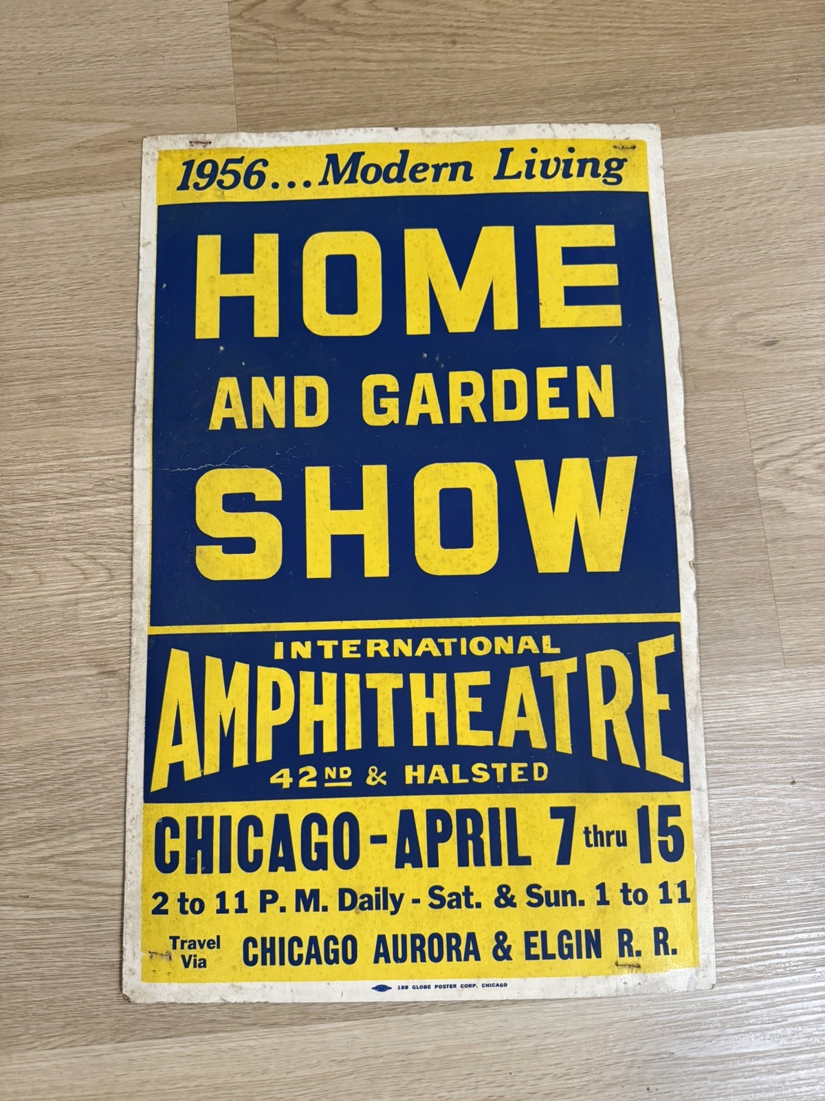 Rare Chicago Aurora & Elgin CA&E Railroad 1956 Home & Garden Show Poster