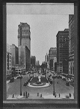 Photo:Detroit Michigan Washington Boulevard 1920s City Street Skyline
