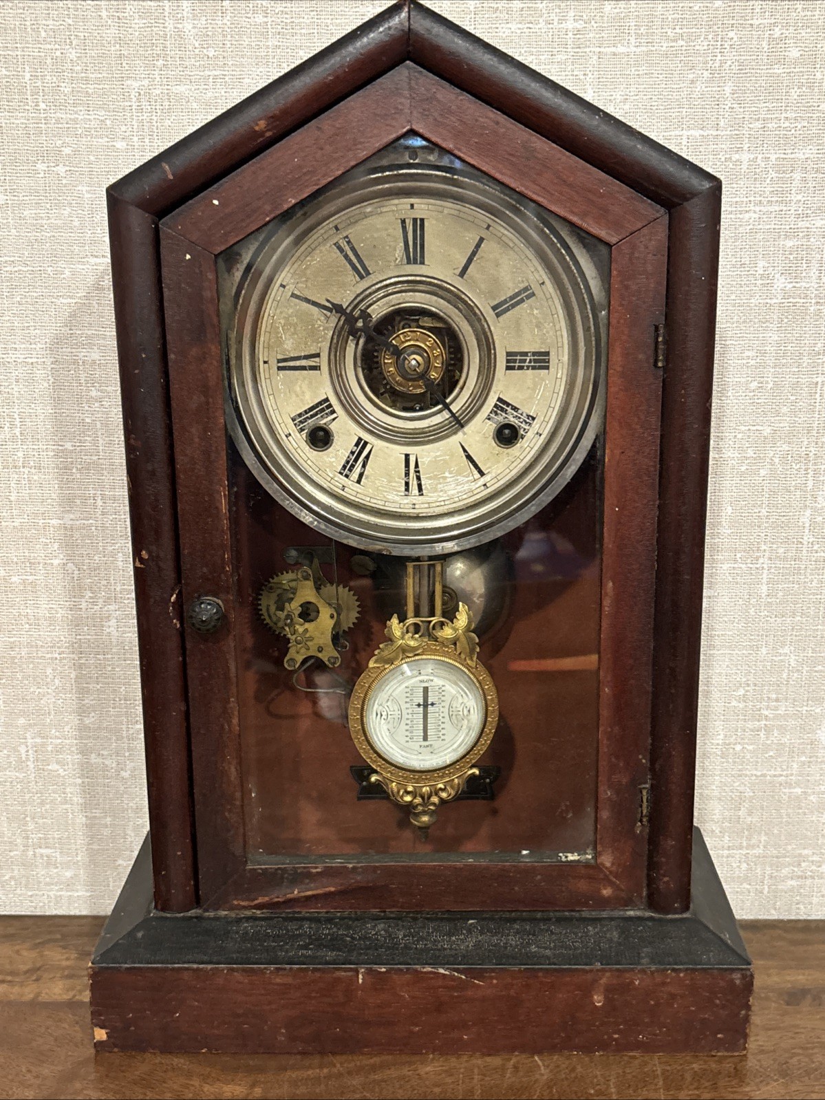 Antique F. Kroeber Shelf Clock With Alarm - Must See