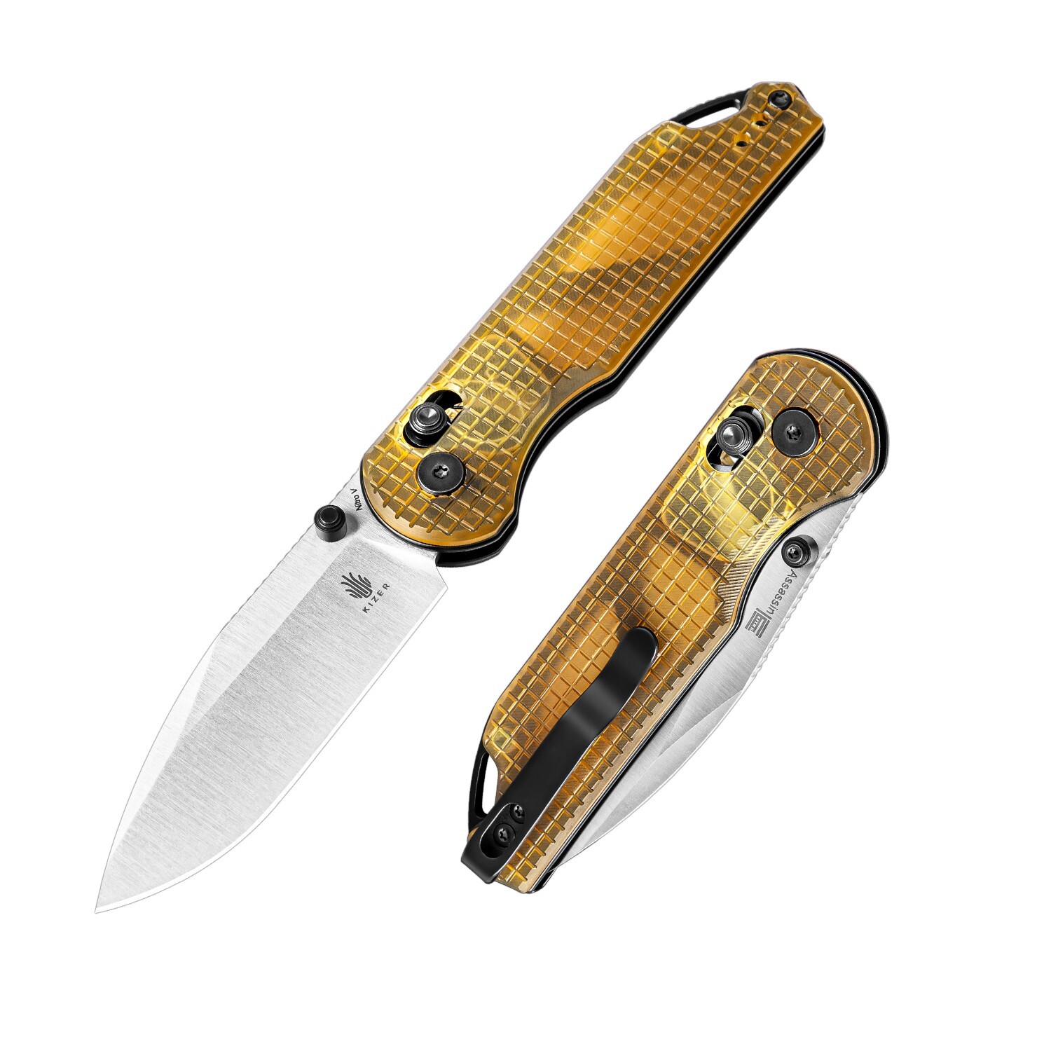 Kizer Assassin Drop Point Folding Pocket Knife Nitro-V Steel Blade Clutch Lock