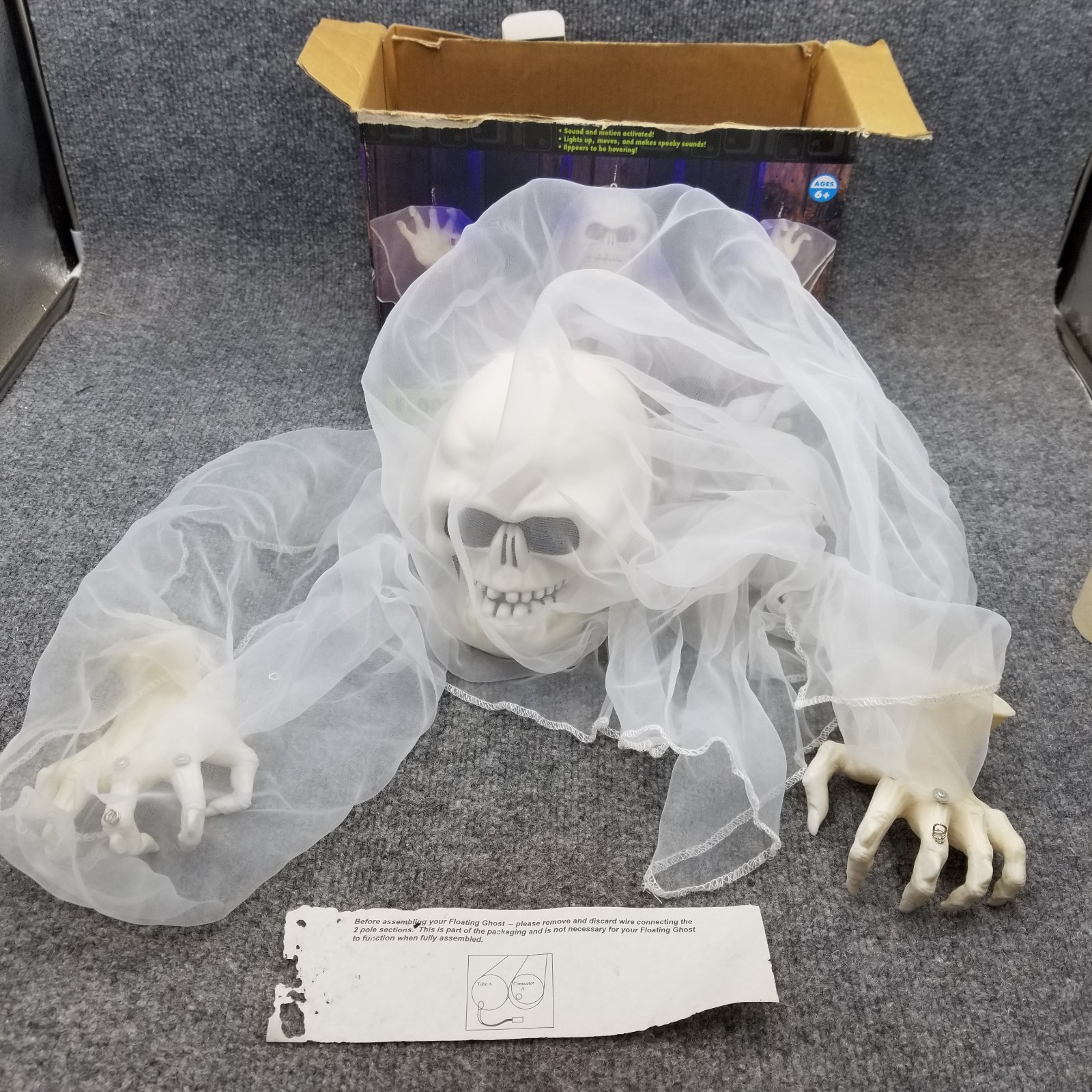 Vintage 2005 Gemmy Floating Ghost Animated Halloween Prop New Open Box