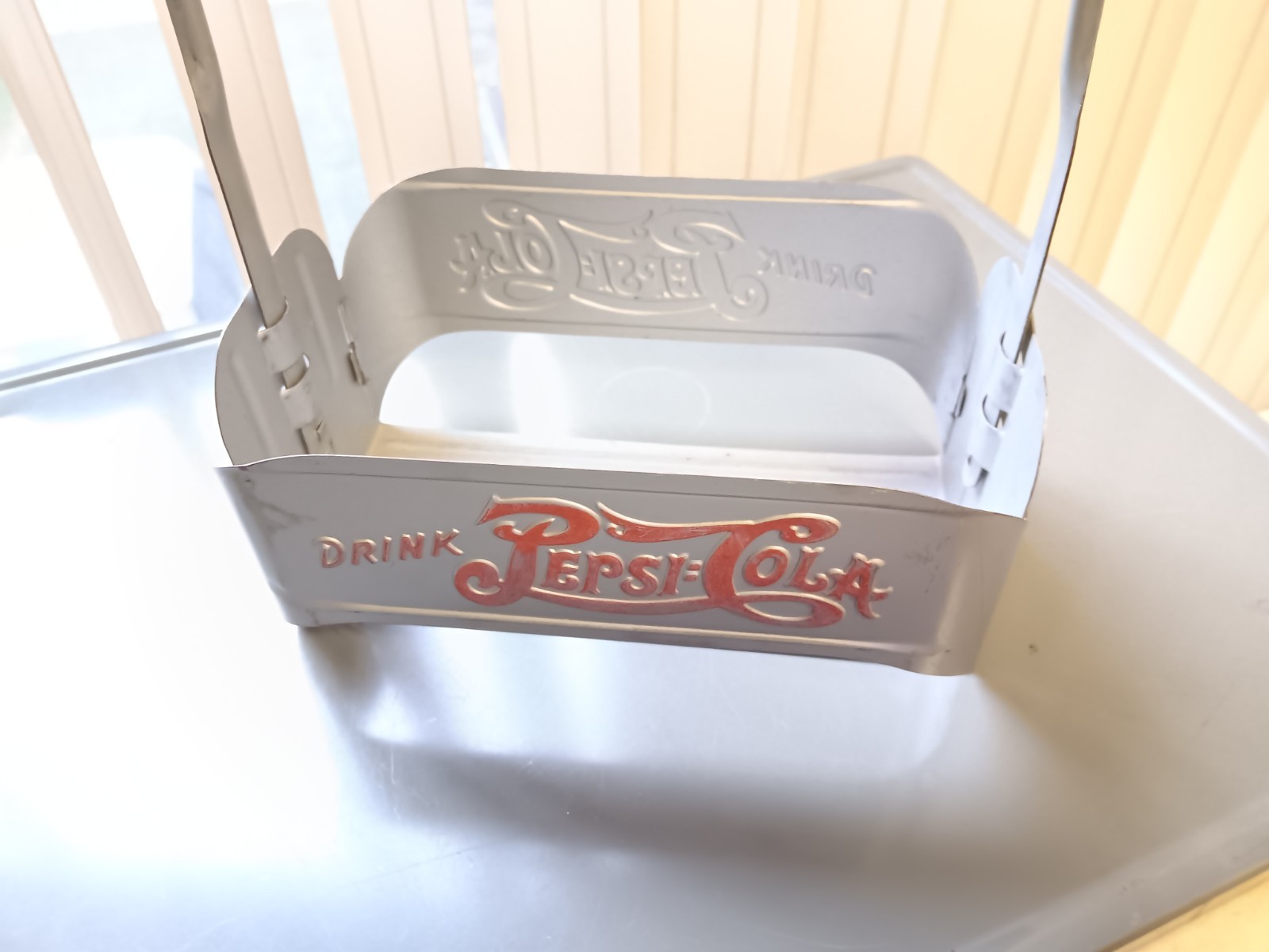 VTG PEPSI ORIGINAL 1920\'s PEPSI  COLA  BOTTLE CARRIER--RARE DOUBLE DOT W/DRINK